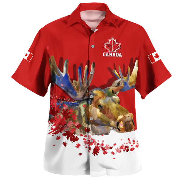 Canada Bowling Shirt Majestic Moose Canada Maple Spirit Edition