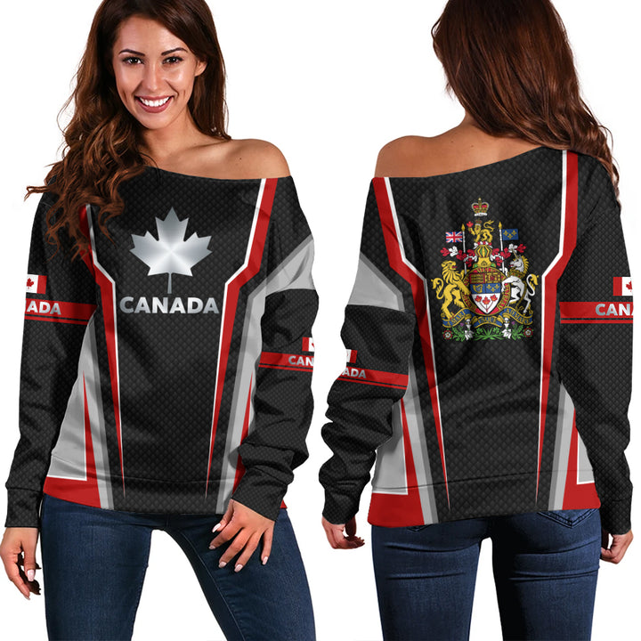 Canada Off Shoulder Sweatshirt Legacy Of The Noble Spirit