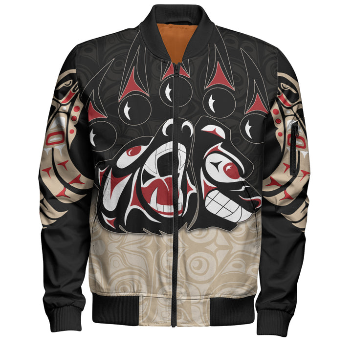 Canada Bomber Jacket Haida Strength Roaring Ancestral Energy