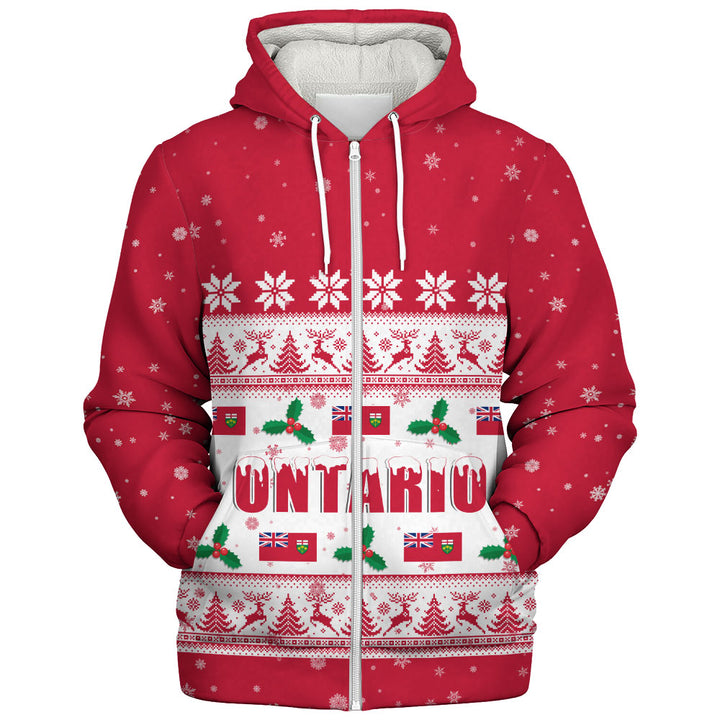 Yukon Sherpa Hoodie Christmas Knit Style Snowflake Reindeer