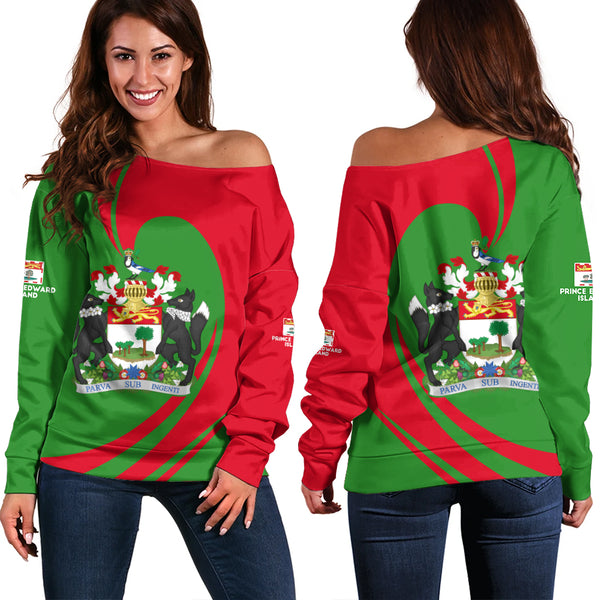 Prince Edward Island Off Shoulder Sweatshirt Legacy Of The Noble Spirit