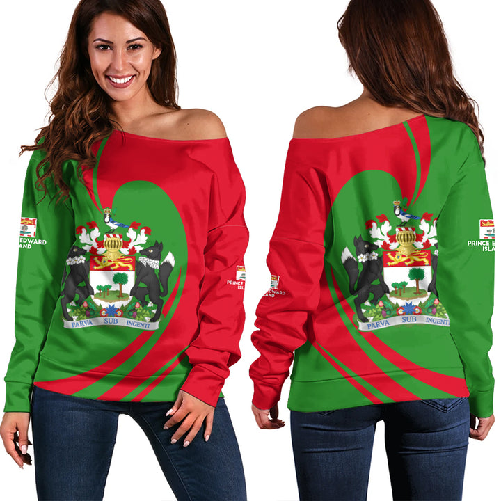 Prince Edward Island Off Shoulder Sweatshirt Legacy Of The Noble Spirit