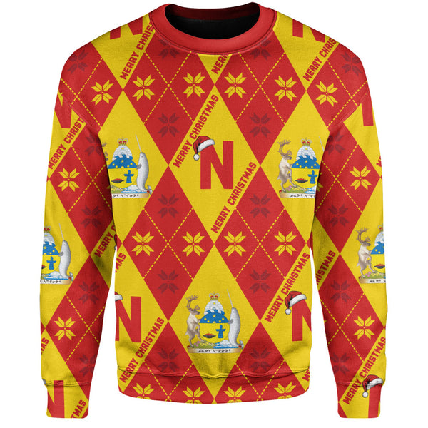 Nunavut Sweatshirt Christmas Argyle Pattern With Royal Crest