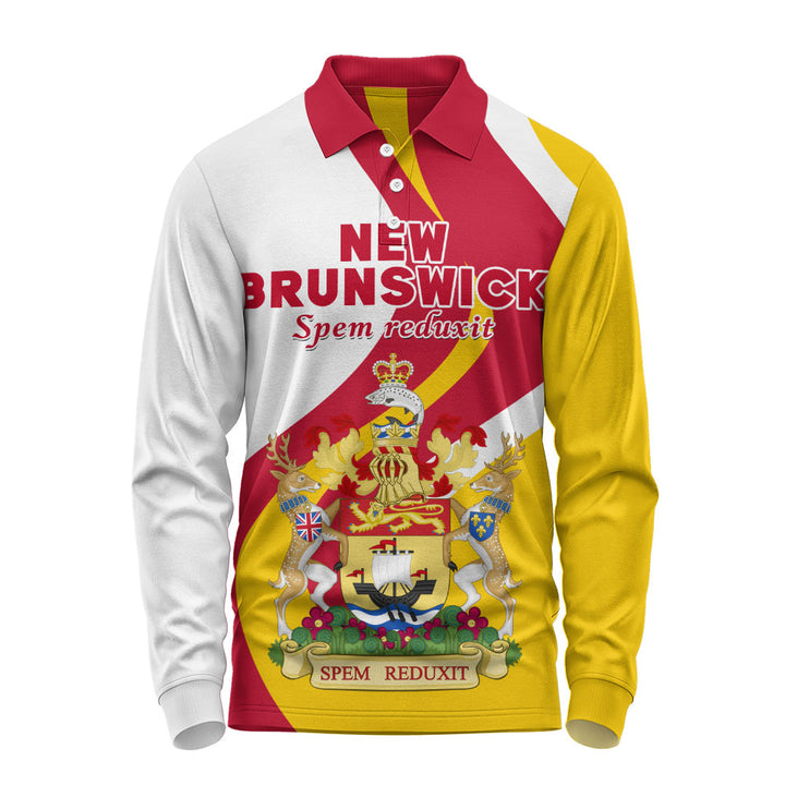 New Brunswick Long Sleeve Polo Shirt Crest Of Identity