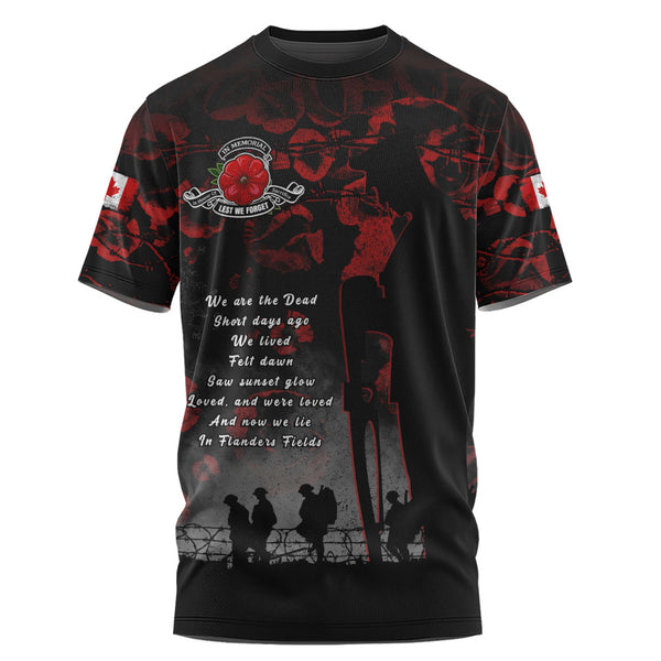 Canada T-Shirt In Flanders Fields Canada Remembrance Day Tribute