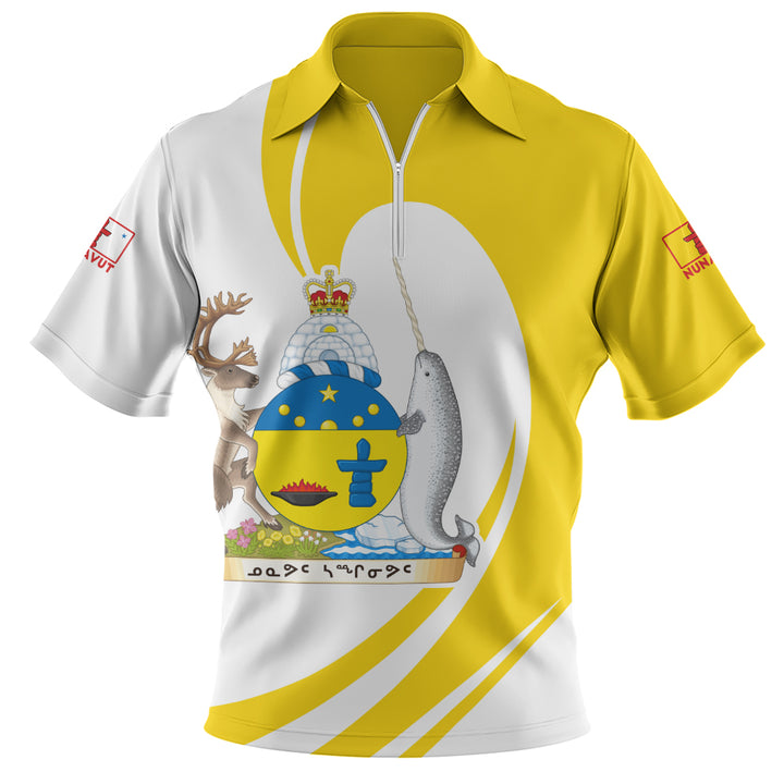 Nunavut Zip Polo Shirt Legacy Of The Noble Spirit