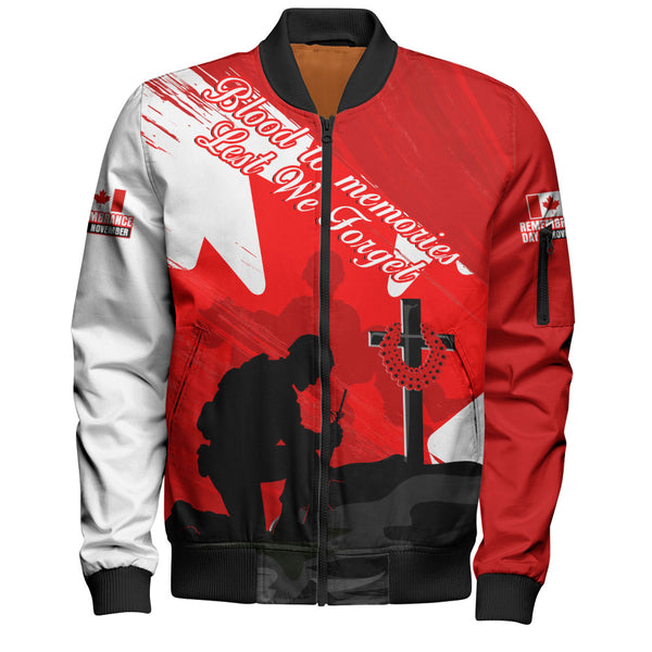 Canada Bomber Jacket Silhouettes Of Sacrifice Remembrance Day Tribute