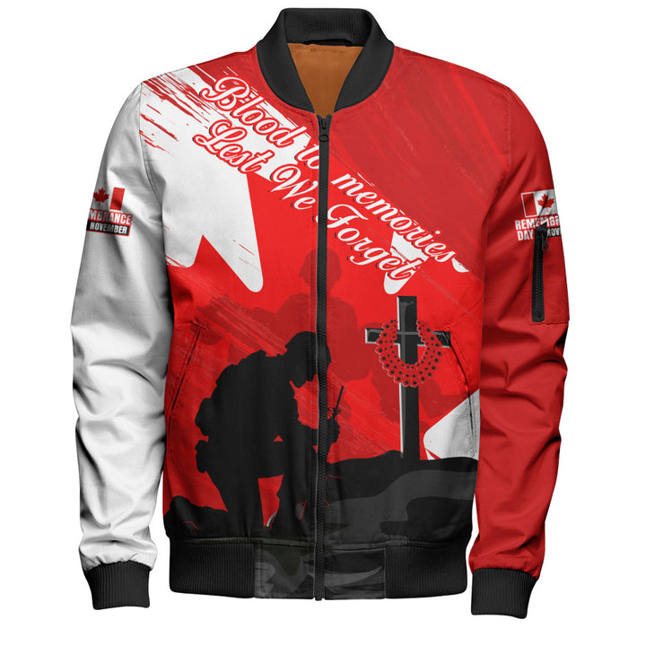 Canada Bomber Jacket Silhouettes Of Sacrifice Remembrance Day Tribute