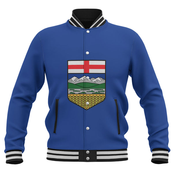 Alberta Baseball Jacket Flag Minimalist Pride Style