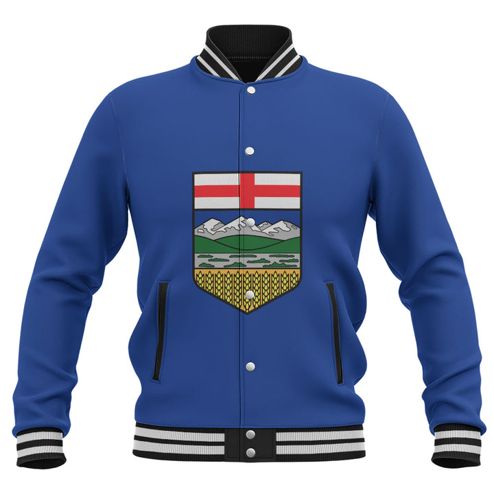 Alberta Baseball Jacket Flag Minimalist Pride Style