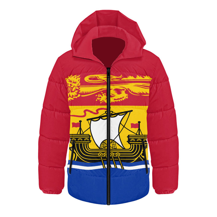 New Brunswick Hooded Padded Jacket Flag Minimalist Pride Style