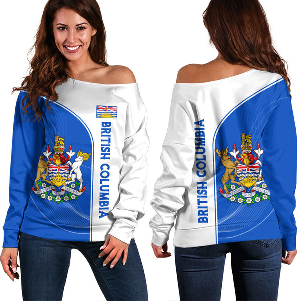 British Columbia Off Shoulder Sweatshirt Proud Provincial Heritage