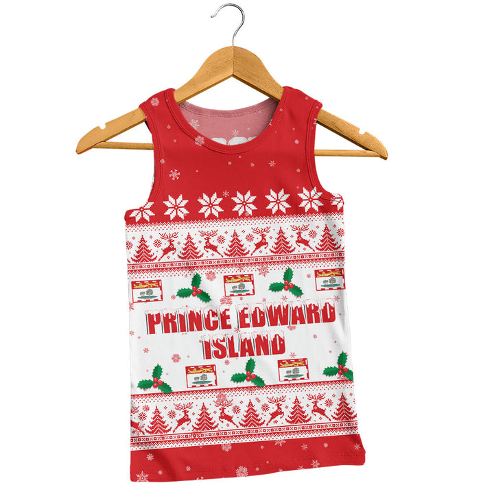 Prince Edward Island Tank Top Christmas Knit Style Snowflake Reindeer