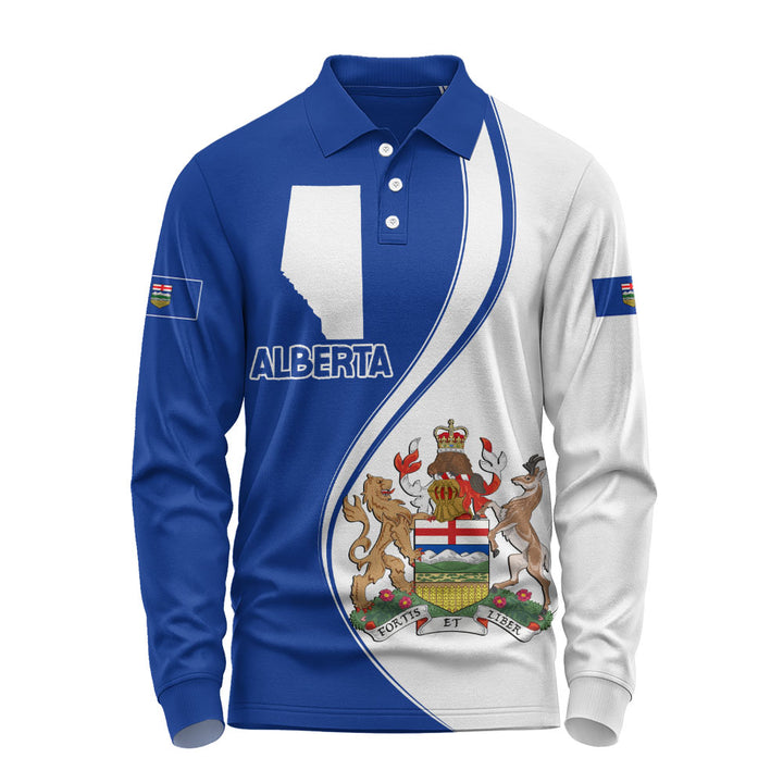 Alberta Long Sleeve Polo Shirt Canada Territories Pride
