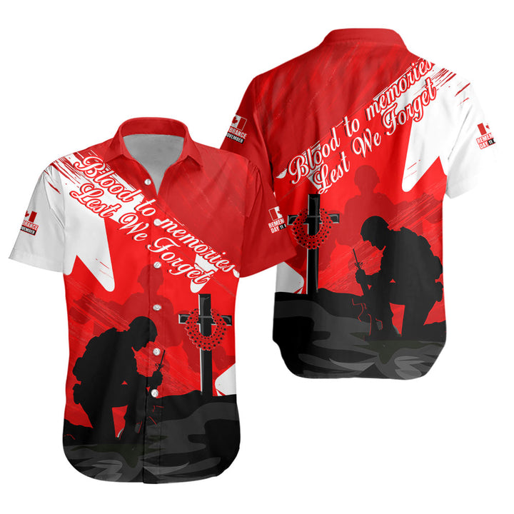 Canada Short Sleeve Shirt Silhouettes Of Sacrifice Remembrance Day Tribute