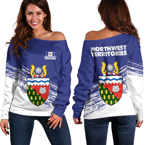 Northwest Territories Off Shoulder Sweatshirt Pride Of The Provinces