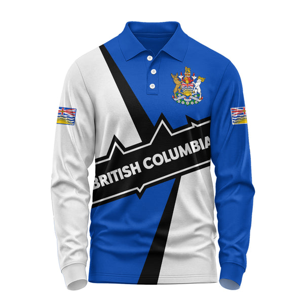 British Columbia Long Sleeve Polo Shirt Loyal True North Provincial Style