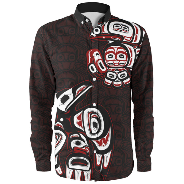 Canada Long Sleeve Shirt Haida Red Raven Rise