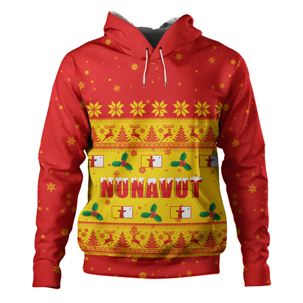 Nunavut Hoodie Christmas Knit Style Snowflake Reindeer