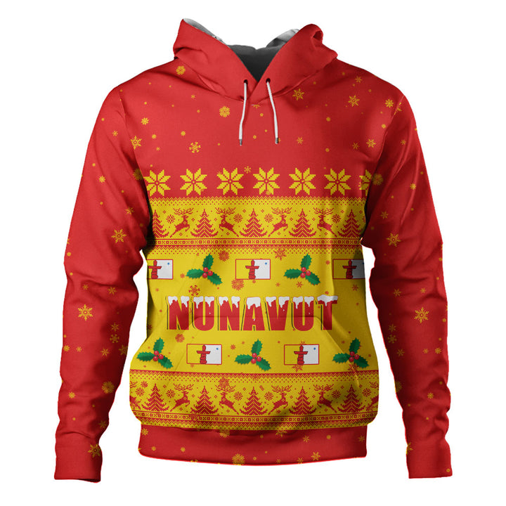 Nunavut Hoodie Christmas Knit Style Snowflake Reindeer