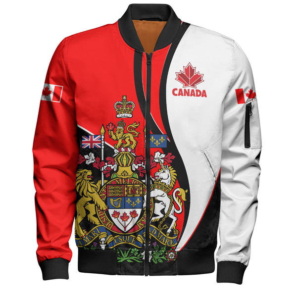 Canada Bomber Jacket Maple Crown Crest With National Pride