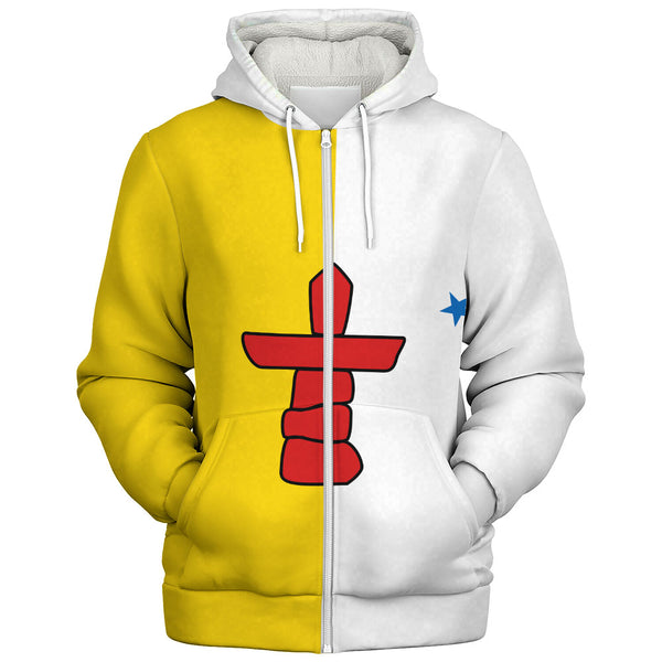 Nunavut Sherpa Hoodie Flag Minimalist Pride Style