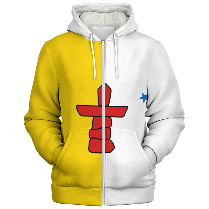 Nunavut Sherpa Hoodie Flag Minimalist Pride Style