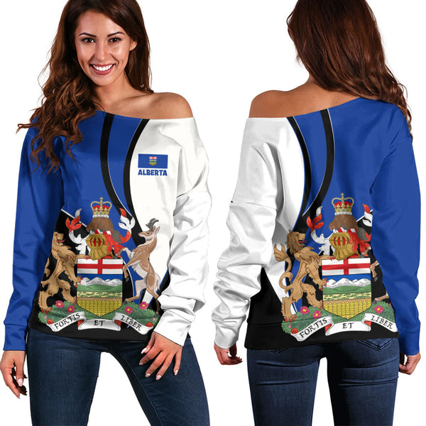 Alberta Off Shoulder Sweatshirt Heritage Pride Of The North