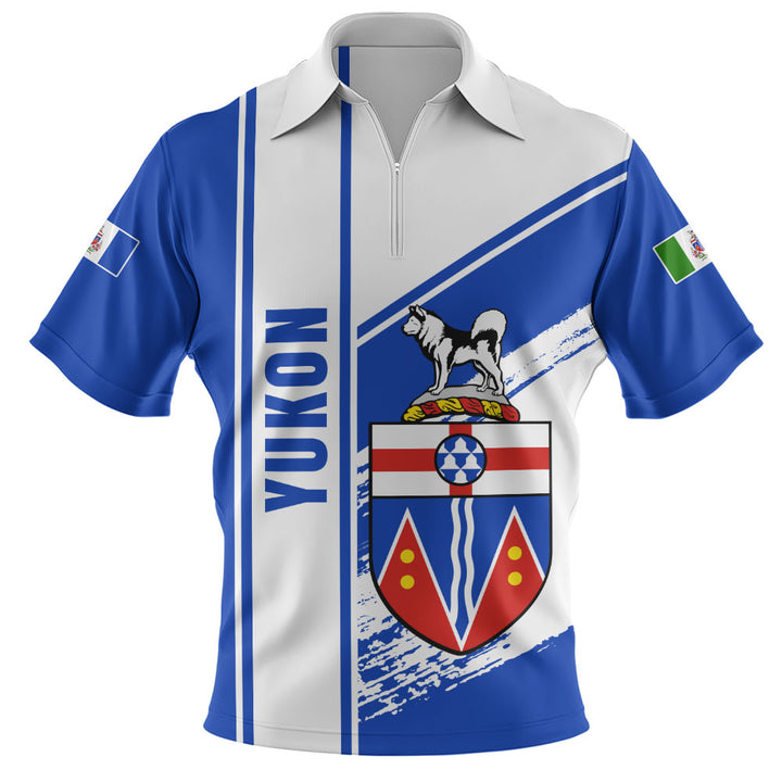 Yukon Zip Polo Shirt Heritage Strength Crest