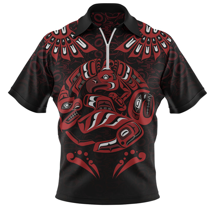 Canada Zip Polo Shirt Haida Echo Of The Ancients