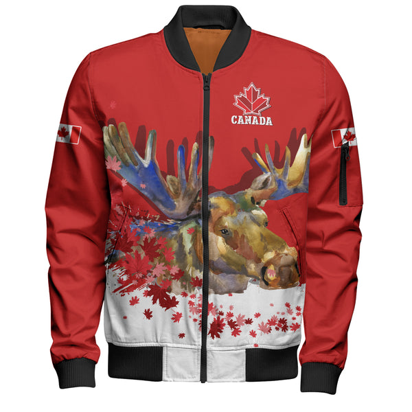 Canada Bomber Jacket Majestic Moose Canada Maple Spirit Edition