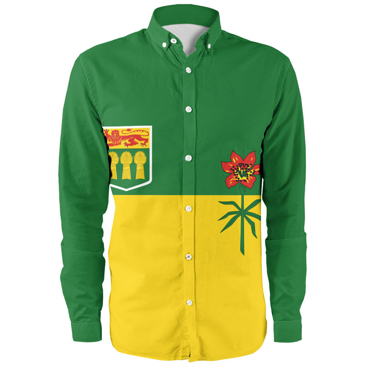 Saskatchewan Long Sleeve Shirt Flag Minimalist Pride Style
