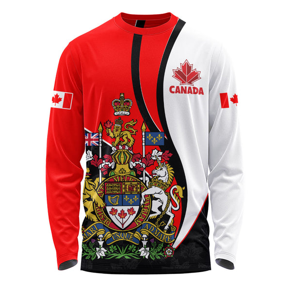 Canada Long Sleeve T-Shirt Maple Crown Crest With National Pride