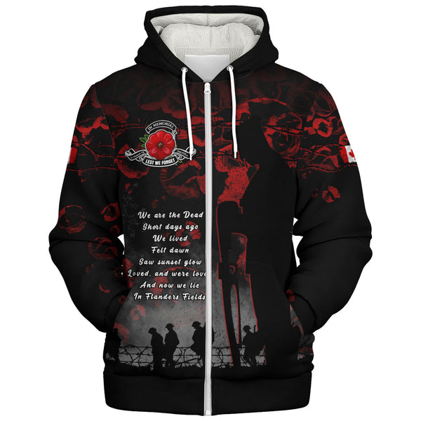 Canada Sherpa Hoodie In Flanders Fields Canada Remembrance Day Tribute