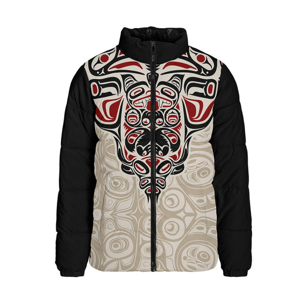 Canada Padded Jacket Haida Thunderbird Tribal Spirit Design