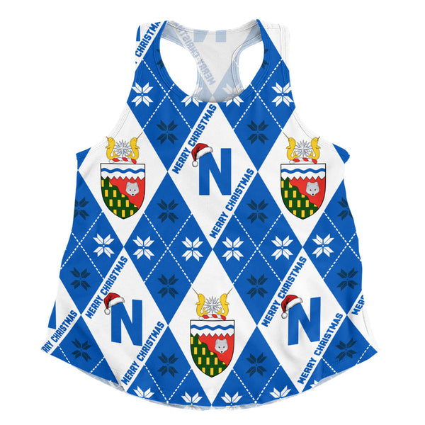 Northwest Territories Women Tank Christmas Argyle Pattern With Royal Crest