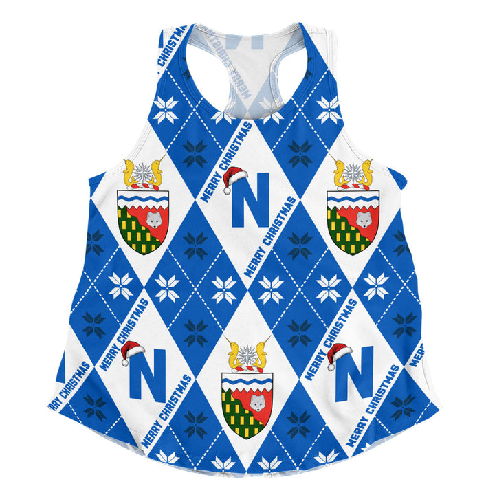 Northwest Territories Women Tank Christmas Argyle Pattern With Royal Crest