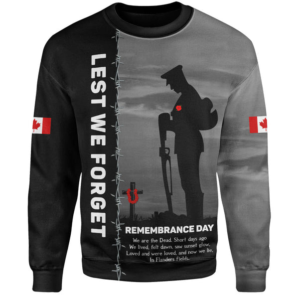 Canada Sweatshirt Remembrance Day We Shall Not Forget We Will Remember Them