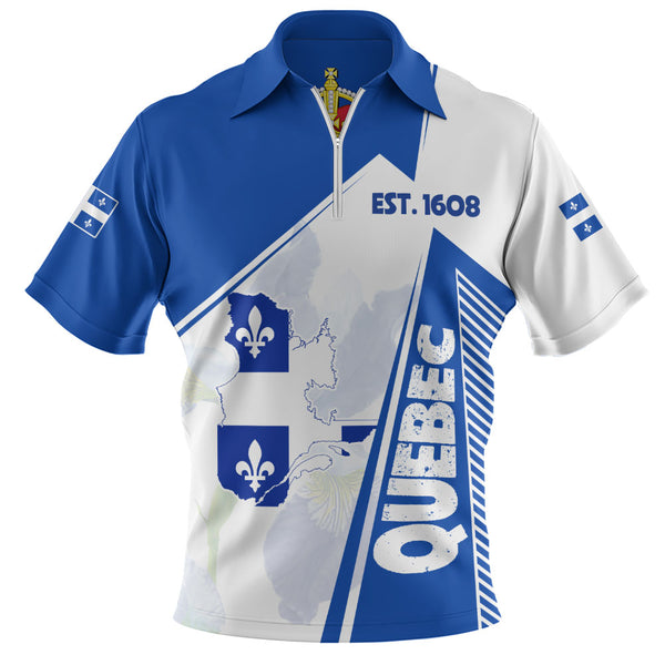 Quebec Zip Polo Shirt United Provinces & Territories