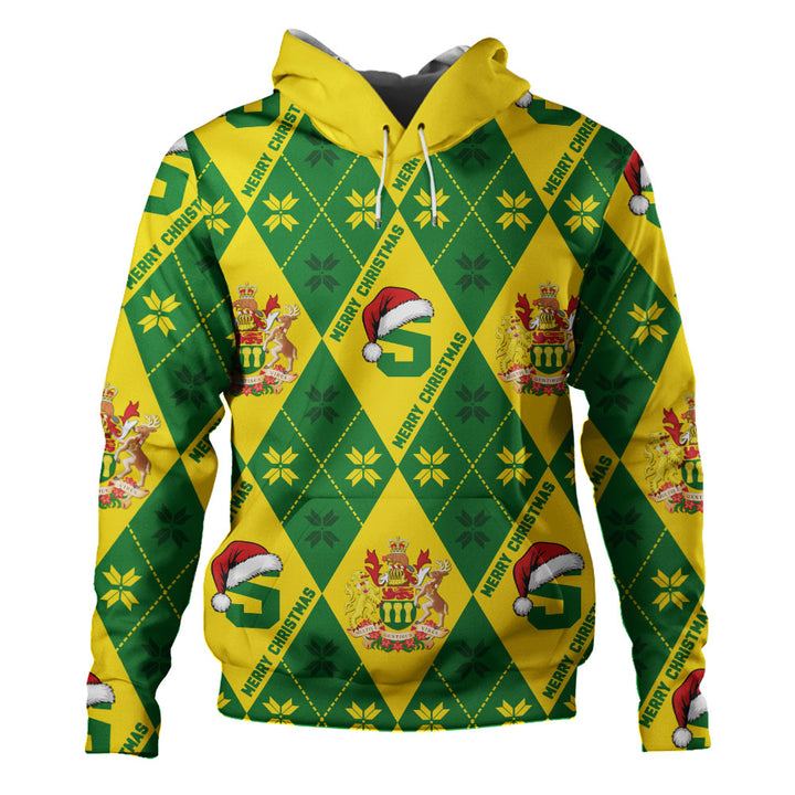 Saskatchewan Hoodie Christmas Argyle Pattern With Royal Crest