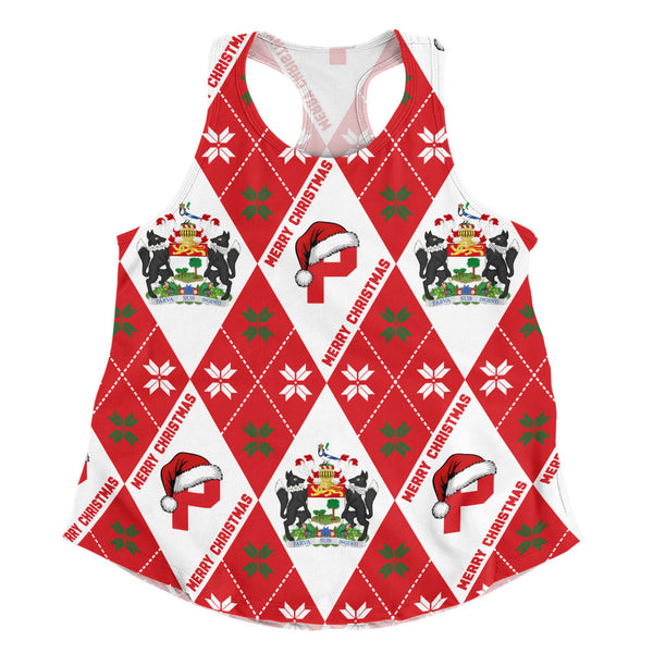 Prince Edward Island Women Tank Christmas Argyle Pattern With Royal Crest
