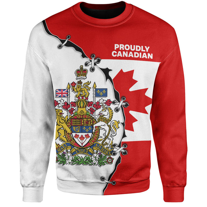 Canada Sweatshirt Coat Of Arms Unity Zipper Style