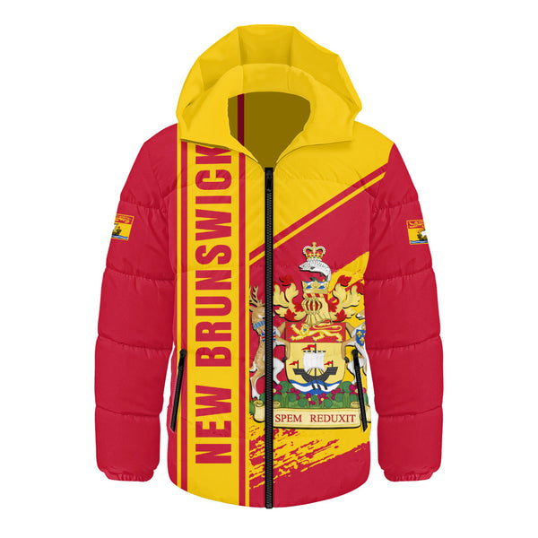 New Brunswick Hooded Padded Jacket Heritage Strength Crest