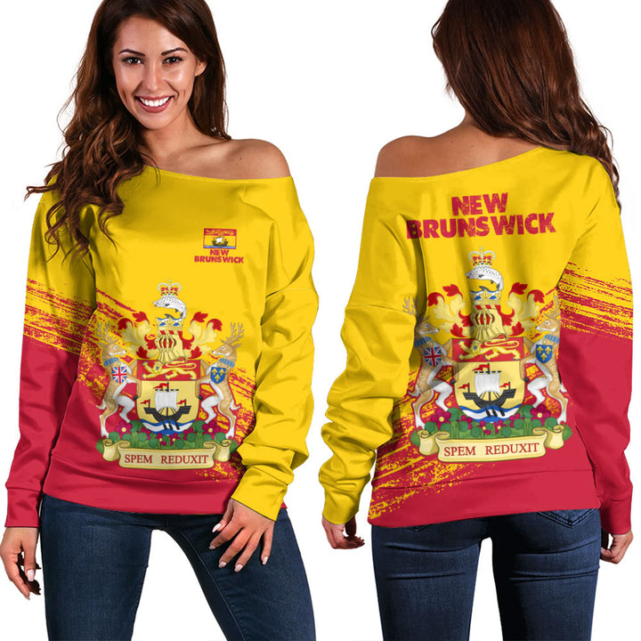 New Brunswick Off Shoulder Sweatshirt Pride Of The Provinces