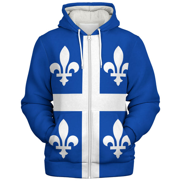 Quebec Sherpa Hoodie Flag Minimalist Pride Style