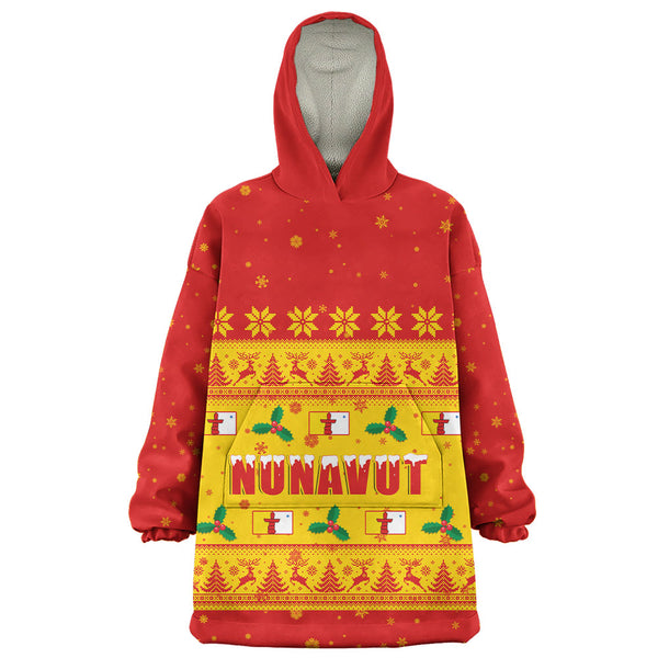 Nunavut Snug Hoodie Christmas Knit Style Snowflake Reindeer