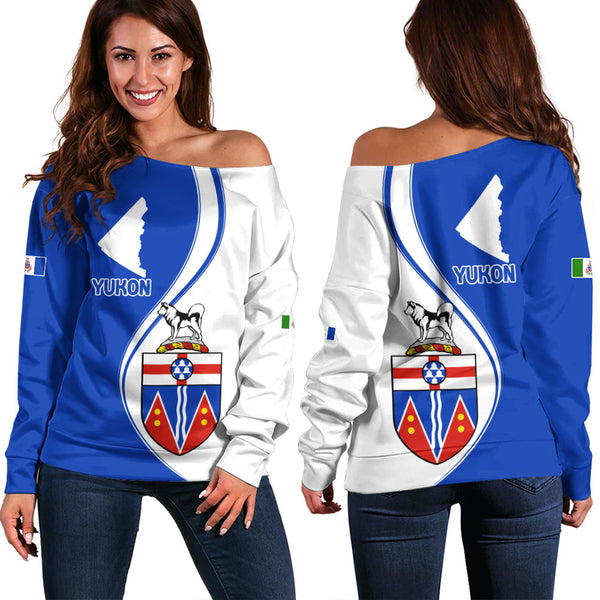 Yukon Off Shoulder Sweatshirt Canada Territories Pride