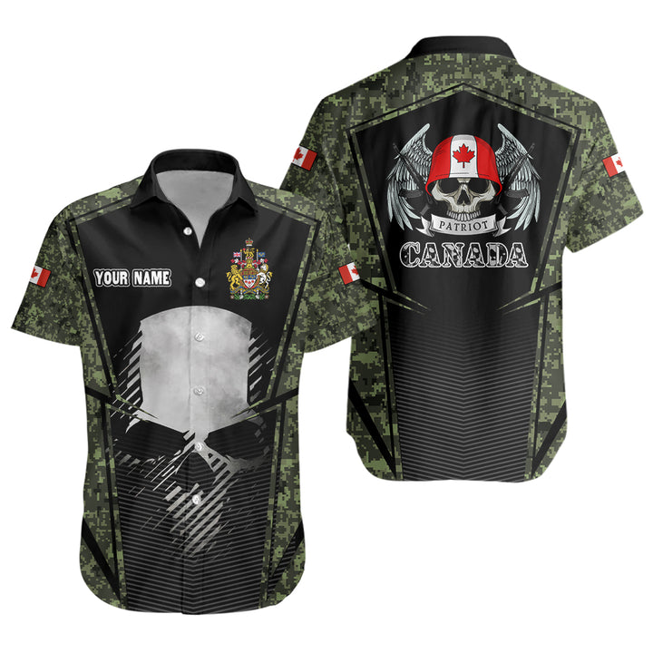 Canada Short Sleeve Shirt Canada Military Skull Honor Camo Edition