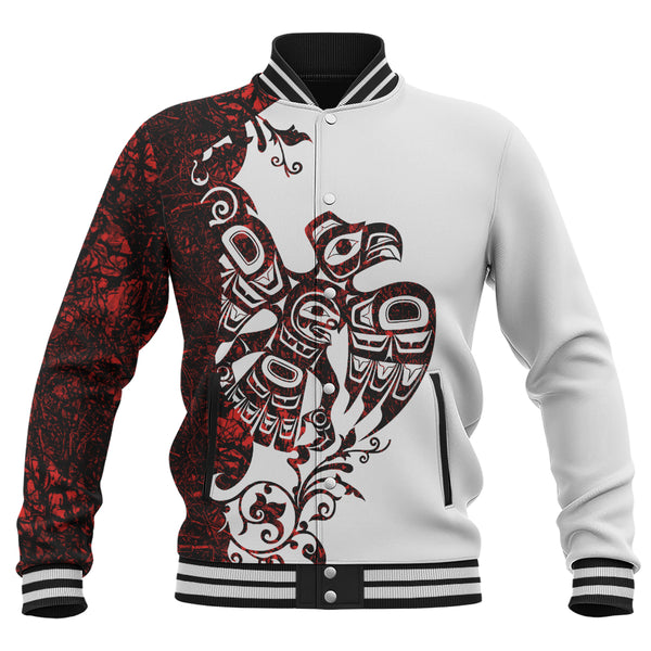 Canada Baseball Jacket Red Sky Flight Haida Edition