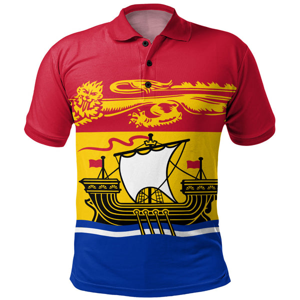 New Brunswick Polo Shirt Flag Minimalist Pride Style